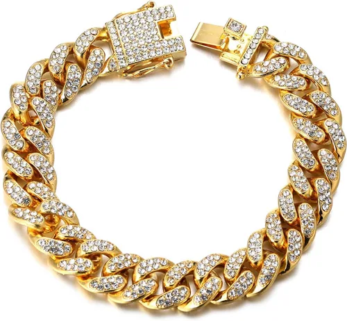 Vista 6 de Halukakah Cadena de oro para hombre The Royal Iced Out 140.787 in 18k oro real de 18 quilates, oro blanco platino, oro rosa, oro rodio, chapado