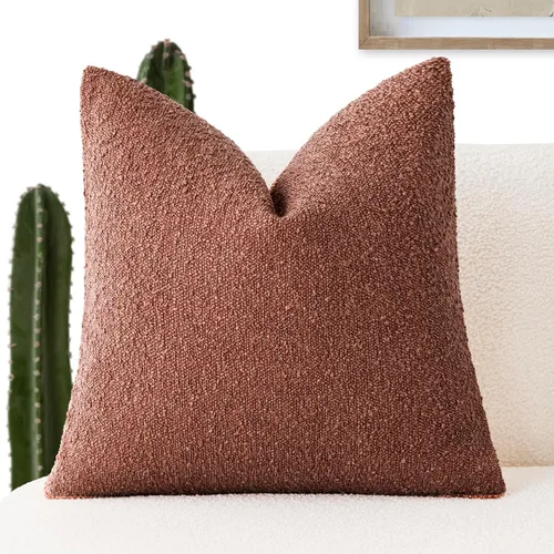 Vista 47 de Foindtower Fundas de almohada decorativas con textura de boucle, fundas de almohada sólidas, neutrales, suaves y acogedoras para silla, sofá