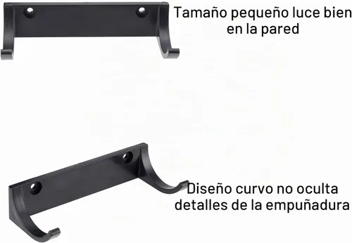 Vista 5 de Soporte de pared para sable de luz horizontal, soporte de gancho para sable de luz, compatible con cualquier sable de luz, color negro, paquete de 1