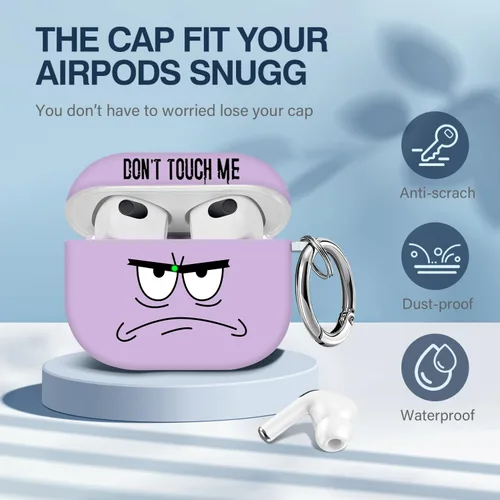 Vista 4 de Funda para Airpods de 3ª Generación, No Me Toques Funda Genial con Cordón Ojos Grandes Dibujos Animados Lindos para Funda de Airpods de 3ª