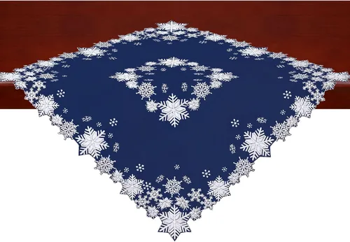 Vista 17 de Juego de 4 servilletas bordadas con copos de nieve para Navidad e invierno (doradas, servilletas de 12 x 12 pulgadas)