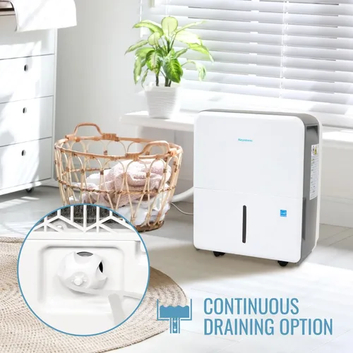 Vista 7 de Keystone Energy Star - Deshumidificador portátil de 22 pintas para habitaciones grandes de hasta 1,500 pies cuadrados con apagado automático
