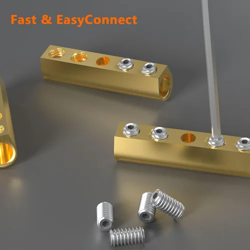 Vista 6 de GKG Kit de tuercas de conectores de alambre de calibre 10-6 AWG, terminales de conexión de cableado de latón 80A con extremo termorretráctil