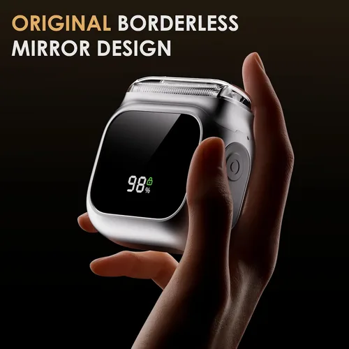 Vista 2 de Maquinilla de afeitar eléctrica para hombres, diseño innovador similar a un espejo, recortadora de barba para hombres con motor de 20,000 RPM