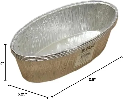 Vista 7 de Jetfoil Moldes desechables de aluminio para pan, 3 libras, ovalados, para Acción de Gracias, moldes reciclables para pan, pasteles, brownies