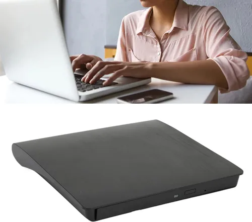 Vista 4 de Hilitand Unidad de DVD externa, portátil USB3.0 CD DVD Drive CD ROM Rewriter Laptop Caja de unidad óptica compatible con PC de escritorio Linux OS X