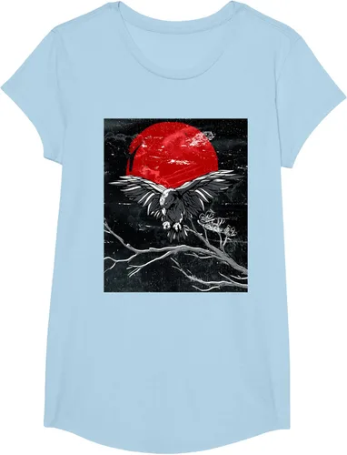 Vista 13 de Red Moon Raven - Camiseta japonesa de cuervo negro, Negro, S
