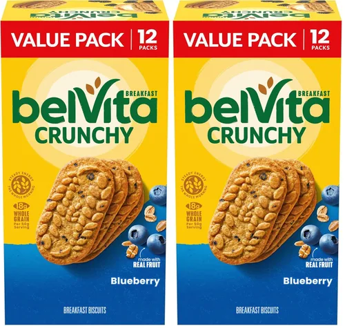 Vista 28 de belVita Bocadillos de galletas de desayuno, sabor a arándano, 5 paquetes