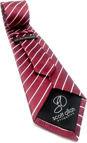 Vista 29 de Scott Allan - Corbatas de rayas para hombre - Corbata tejida para hombre