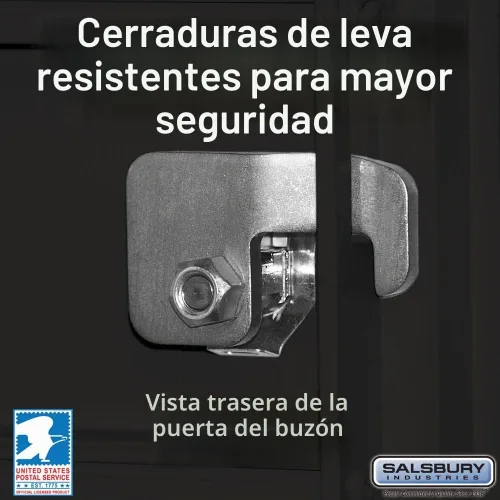 Vista 4 de Salsbury Industries 3313BLK-U 13 B Tamaño de Puertas, Unidad de Caja de Cluster Tipo IV Acceso USPS, Negro