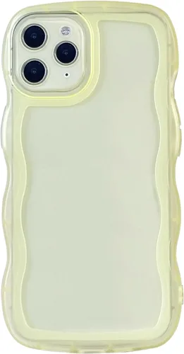 Vista 8 de Funda transparente compatible con iPhone 7 Plus/8 Plus, lindo marco ondulado de color sólido, transparente, de silicona suave, antiarañazos, a