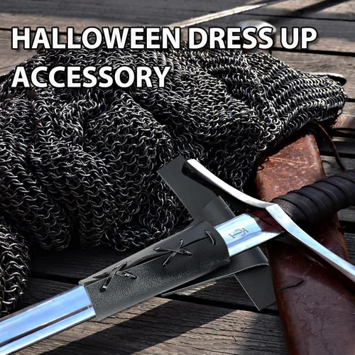 Vista 4 de Medieval Dagger Holster Sword Frog PU Leather Halloween Sword Holster Renaissance Fairs LARP Belt Sheath Accessory