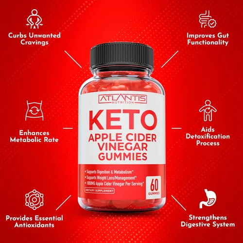 Vista 6 de Atlantis Nutrition 60 gomitas de refuerzo de testosterona + 60 gomitas de vinagre de sidra de manzana Keto