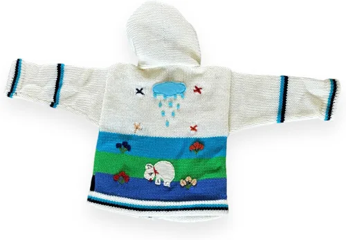 Vista 29 de Peruvian Wool Knitted Sweater with hoodie for babies & toddlers, Unisex, Chompas Peruanas, fall winter sweater