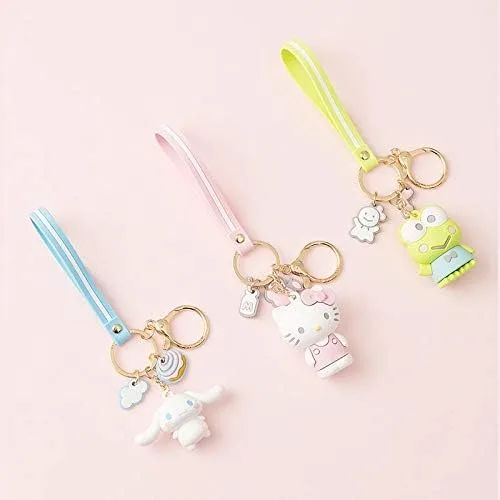 Vista 6 de PaPiJoJo Lindo llavero Kawaii Anime llavero, Hello Kitty, My Melody, Kuromi, Keroppi, Badtz-Maru, Cinnamoroll, Pompompurin