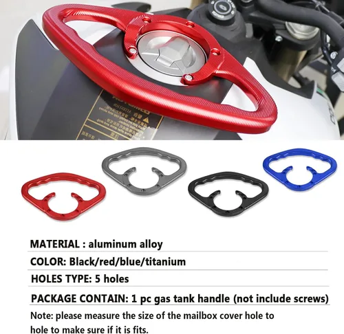 Vista 4 de Manija del tanque de combustible de la motocicleta trasera del pasajero de la motocicleta reemplazo de aluminio para Yamaha R6 R1 MT09 MT07 FZ1 FZ6