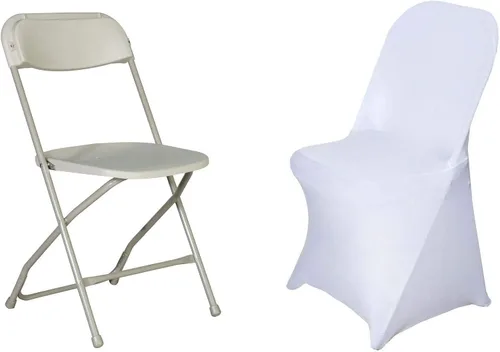 Vista 3 de BalsaCircle - 50 fundas para sillas plegables elásticas de elastano blanco para fiestas, bodas, decoración de ropa de cama, comedor, ceremonia