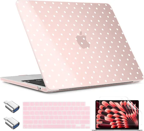 Vista 33 de TWOLSKOO Funda para MacBook Air de 15 pulgadas 2025 2024 2023 Release M4 A3241 M3 A3114 M2 A2941, carcasa rígida de plástico, protector de pantalla