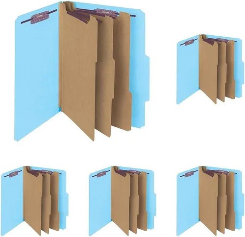 Vista 17 de Smead - Carpeta de archivo para clasificación, de cartón prensado, con sujetadores SafeSHIELD, 3 divisiones, expansores de 7.6 cm, tamaño carta, Azul