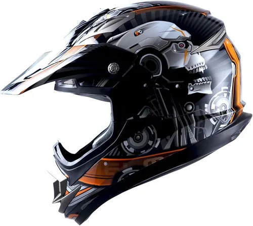 Vista 25 de 1Storm Casco de motocross para adultos, todoterreno, MX, BMX, ATV, motocross, mecánico, HGXP14B, fibra de carbono, negro, HGXP14B