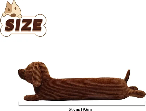 Vista 2 de Almohada gigante de felpa de perro salchicha de 19.6 pulgadas, cachorro lobo, peluche de animal de peluche para abrazar, manta de cuerpo largo