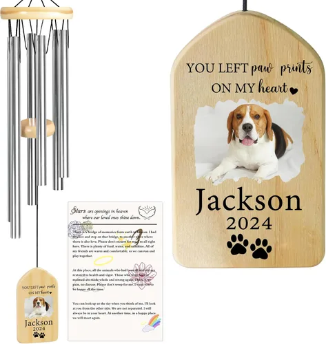 Vista 10 de Jocidea - Campanillas de viento personalizadas para gatos en memoria de gato, regalo por pérdida de gato, regalo de condolencia de mascota, regalo