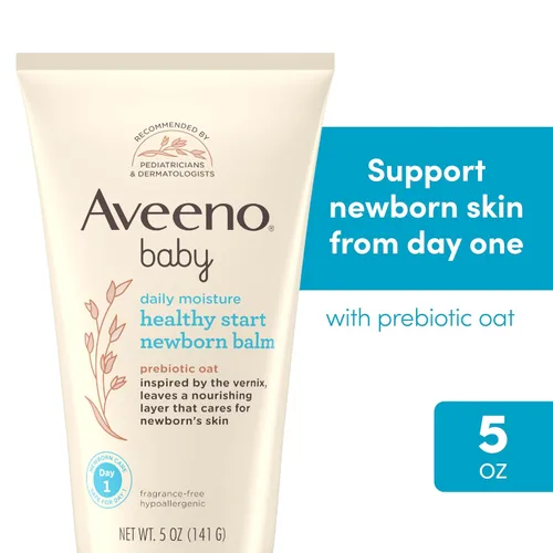 Vista 2 de Aveeno Baby Healthy Start Bálsamo nutritivo para recién nacido, bálsamo hipoalergénico para la piel del bebé con hojas de avena prebióticas, una
