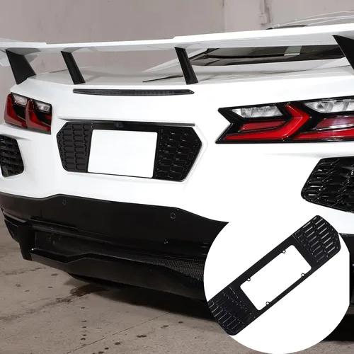 Vista 9 de Cubierta de protección para marco de licencia trasero, aleación de aluminio, 1 unidad, compatible con Chevrolet Corvette C8 Stingray 2020-2023 Marco