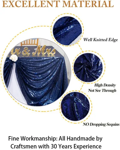 Vista 4 de ShinyBeauty - Mantel rectangular de lentejuelas (60” x 102”), diseño de bodas y fiestas de Navidad