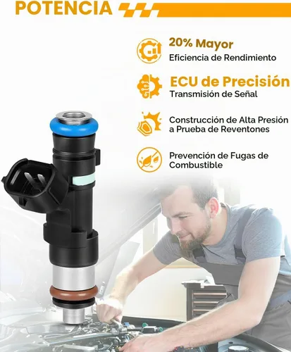 Vista 4 de 0280158130 2.5L L4 para: - Inyectores de combustible Nissan se adapta a Rogue 2008-2015, Altima 2007-2013, Sentra 2007-2012, reemplazar OEM #