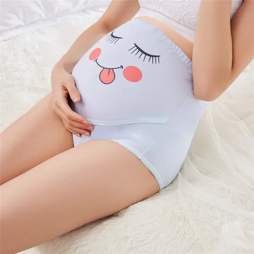 Vista 3 de SEPMINDU Algodón 3 Pack Embarazo Maternidad Overbump Sonrisa Cintura Alta Ajustable Ropa Interior Bragas