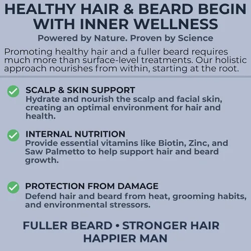 Vista 4 de DHT Blocker para hombres – Suplemento para el crecimiento del cabello con biotina, MSM, Saw Palmetto y zinc – Apoya el cabello más grueso, más lleno