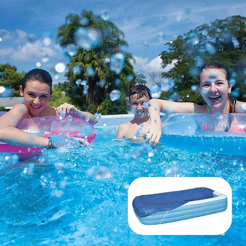 Vista 6 de Cubierta rectangular para piscina, cubiertas de piscina sobre el suelo, cubierta inflable para centros de natación, tamaño 120 x 72 pulgadas