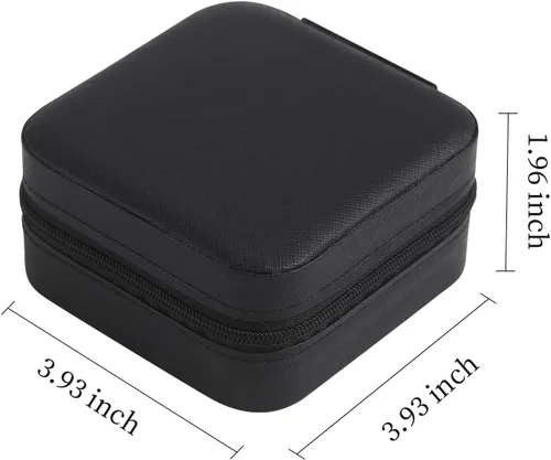 Vista 2 de Casegrace - Mini joyero portátil de viaje de cuero para joyas, organizador de anillos, caja de regalo para niñas y mujeres