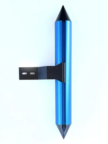 Vista 3 de Termómetro de ventana exterior Montaje derecho o izquierdo - Aluminio anodizado azul eléctrico