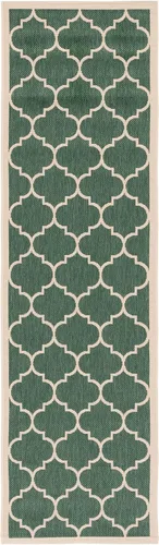 Vista 8 de SAFAVIEH Courtyard Collection - Alfombra decorativa de 2 x 3 pies 7 pulgadas, verde oscuro y beige, no desprende pelusa y de fácil cuidado