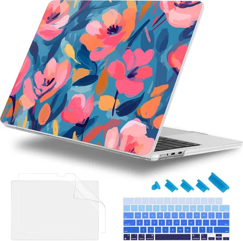 Vista 18 de Funda para MacBook Air de 15 Pulgadas 2025 2024 2023 Versión M4 A3241 M3 A3114 M2 A2941, Carcasa Rígida con Protector de Pantalla y Cubierta