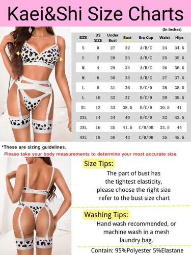 Vista 7 de Lenceria con liguero para mujer, conjunto de encaje traslúcido y sexy de 4piezas