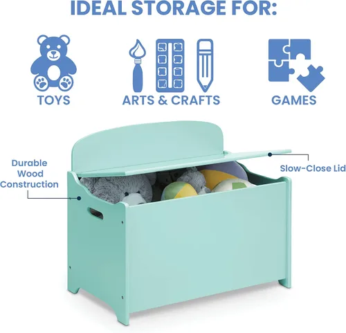Vista 4 de Delta Children MySize Deluxe - Caja de juguetes, color menta