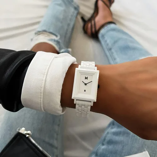 Vista 4 de MVMT Reloj cuadrado de cerámica para mujer