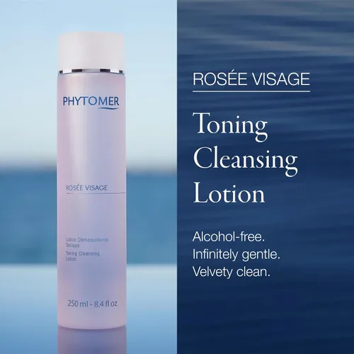 Vista 2 de PHYTOMER Rosee Visage Loción limpiadora tonificante Limpiador todo en uno, removedor de maquillaje y tóner para la cara, sin alcohol, ingredientes