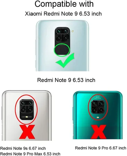 Vista 2 de Funda para Xiaomi Redmi Note 9 con protector de pantalla de vidrio templado Hybrid Heavy Duty Armor Funda protectora para teléfono con soporte