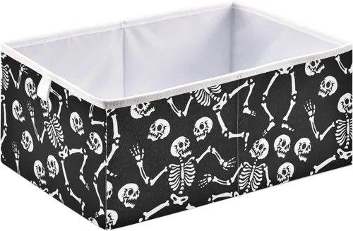 Vista 28 de CaTaKu Bats Star - Cubos de almacenamiento plegables de tela de 11 pulgadas con diseño de estrella, color negro, cajas de almacenamiento plegables