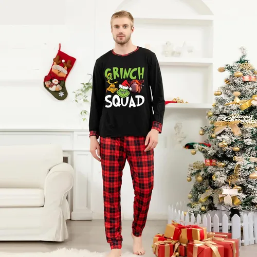 Vista 5 de Aimery Conjunto de pijamas de Navidad familiares a juego, divertidos pijamas de Navidad para parejas, mujeres y hombres, ropa de descanso, tallas