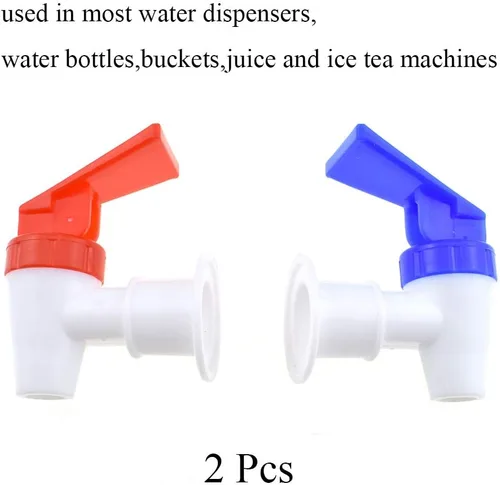 Vista 7 de HAHIYO Piezas dispensadoras de agua de 0.630 in de diámetro interior rojo y azul al tacto blanco del grifo del grifo boquilla reutilizable sin fugas