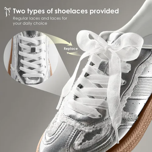 Vista 5 de Vilanva Zapatillas de moda con detalle de encaje para mujer, zapatillas casuales cómodas de vestir con suela de goma retro, calzado de moda