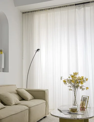 Vista 2 de Cortinas semitransparentes para ventanas de 50 pulgadas de largo, 52 pulgadas de ancho, juego de 2 paneles de cortinas traslúcidas, bolsillo