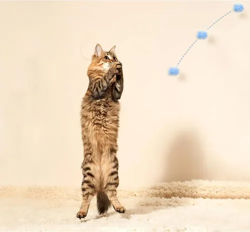 Vista 6 de Andiker Bolas brillantes para gatos, 6 bolas de pompón de gato de 2.36 pulgadas, bolas de oropel con purpurina para gatito, bola mullida