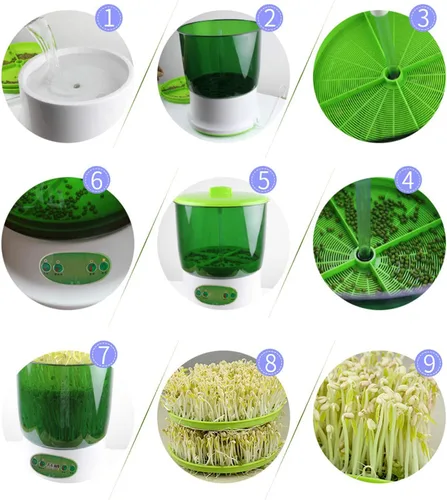 Vista 6 de Kit de cultivo de brotes de frijol, máquina de brotes de frijol, máquina de brotes de frijoles de gran capacidad, grado alimenticio, alta seguridad