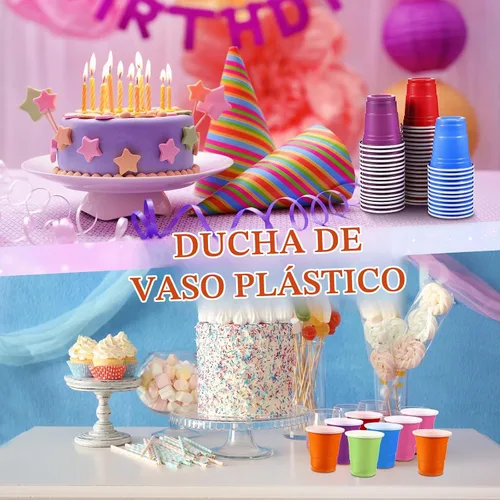Vista 5 de Mimorou Paquete de 600 vasos de chupito de plástico de 2 onzas, vasos desechables de plástico, mini tazas multicolor para barbacoa, fiesta